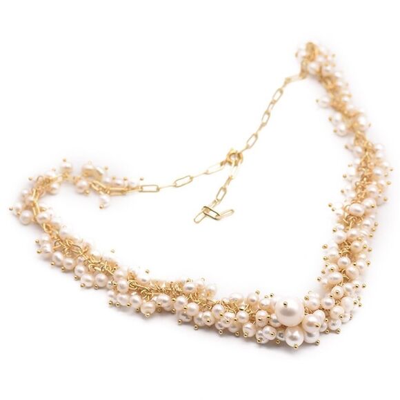 Elegant Pearl Cluster Retro Water Droplets Pearls wedding  Necklace - Picture 4 of 7